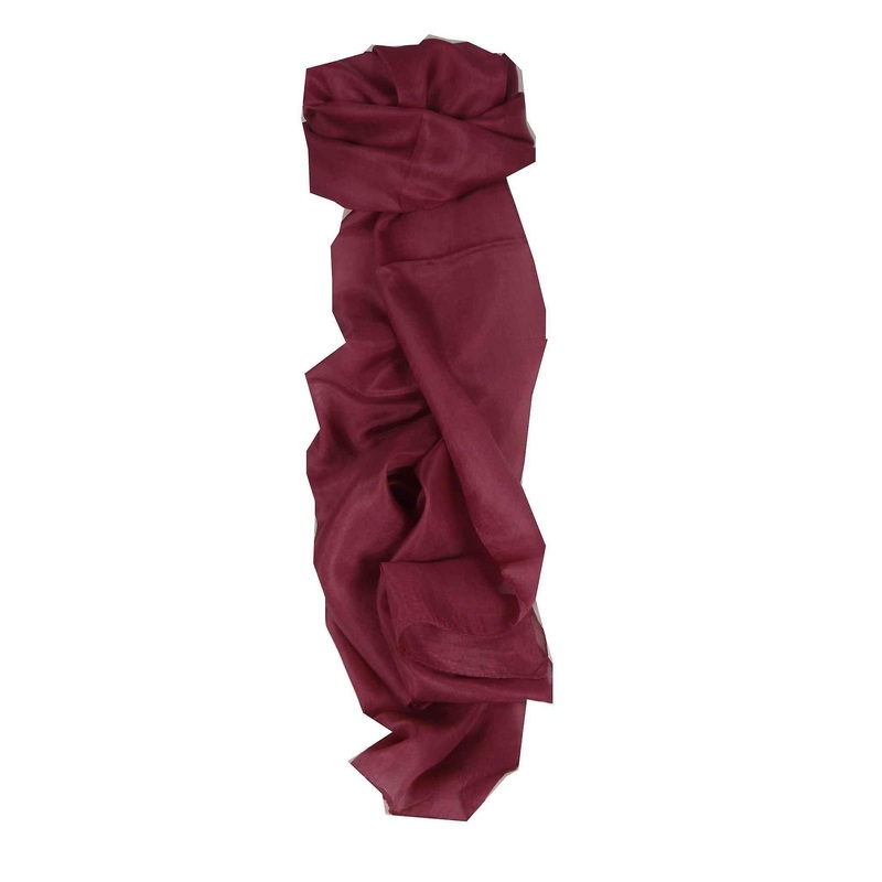 Mulberry Silk Hand Dyed Long Scarf Plum from Pashmina & Silk | Fruugo SG