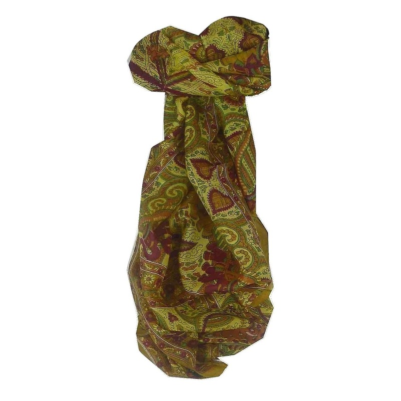 Mulberry Silk Traditional Long Scarf Maluji Caramel by Pashmina & Silk | Fruugo SG