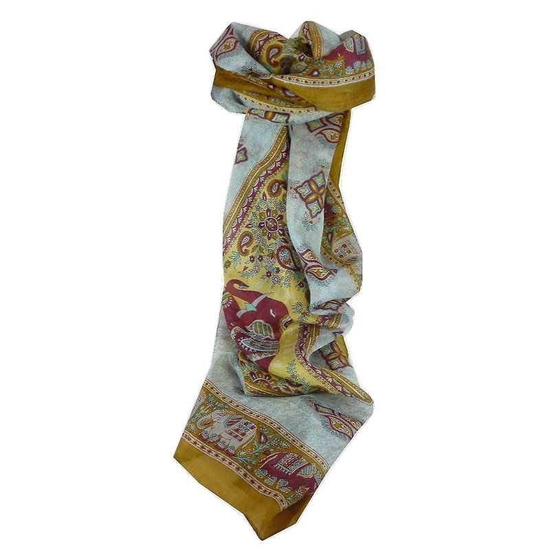 Mulberry Silk Traditional Long Scarf Rei Caramel by Pashmina & Silk | Fruugo SG