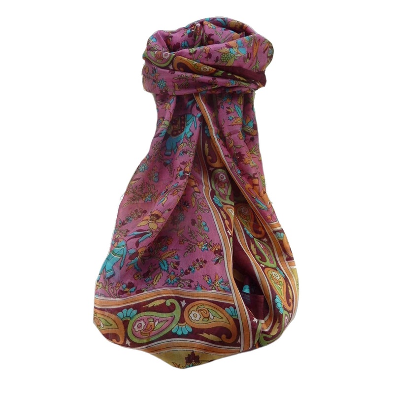 Mulberry Silk Traditional Long Scarf  Zinta Maroon by Pashmina & Silk | Fruugo SG