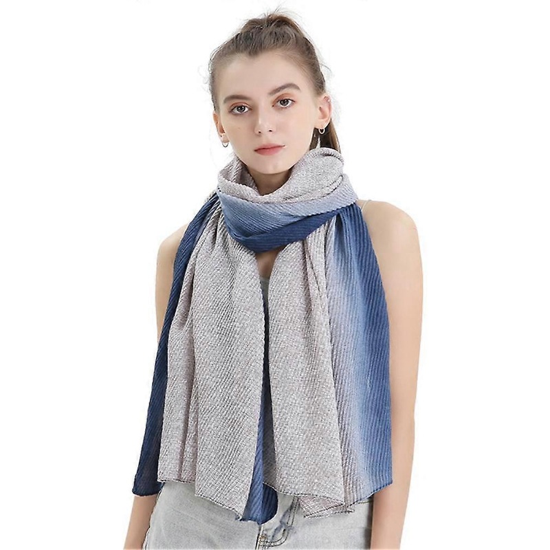 New Fashion Pleated Scarf Polyester Scarf Neckerchief Head Scarf for Lady | Fruugo SG