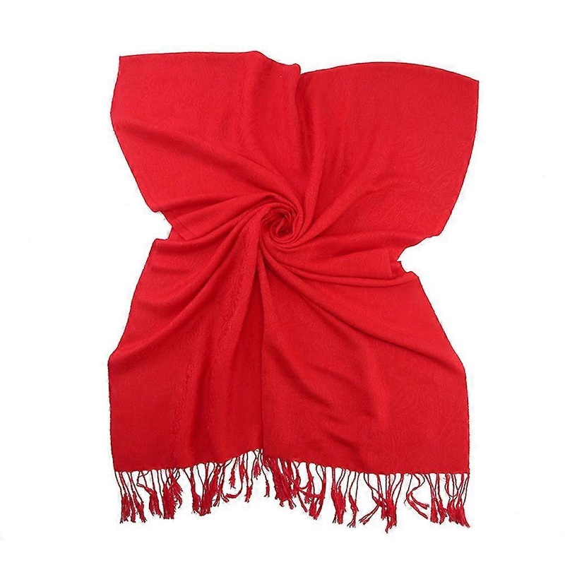 Red Cotton Scarf Sun Proof Shawl Fringed Travel Wrap for Lady | Fruugo SG