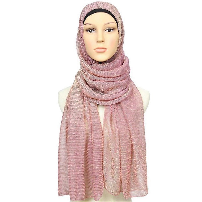 Solid Color Pleated Scarf Fashion Sparkling Wraps Polyester Scarf Neckerchief for Lady Head Scarf | Fruugo SG