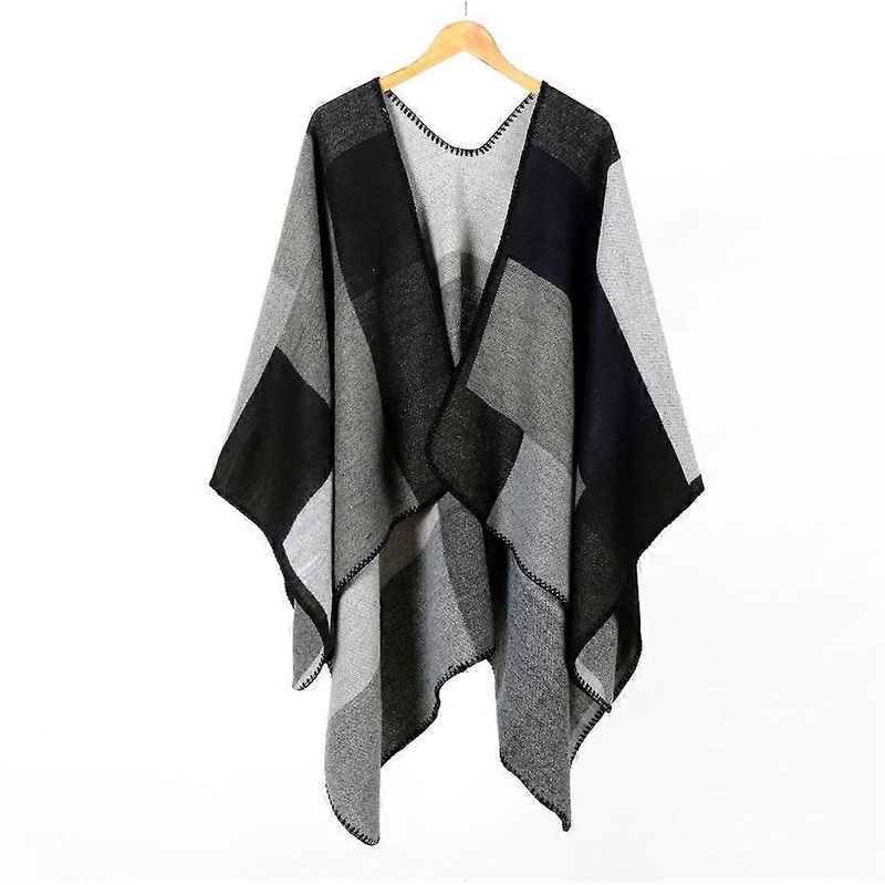 Stripes Scarf Ethnic Style Poncho Loose Warm Cardigant for Lady | Fruugo SG