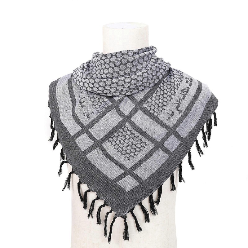 Tactically Adult Arab Scarf Multi Purpose Jacquard Pattern Keffiyeh Headscarf Middle Eastern Style Religious Scarf  black and white | Fruugo SG