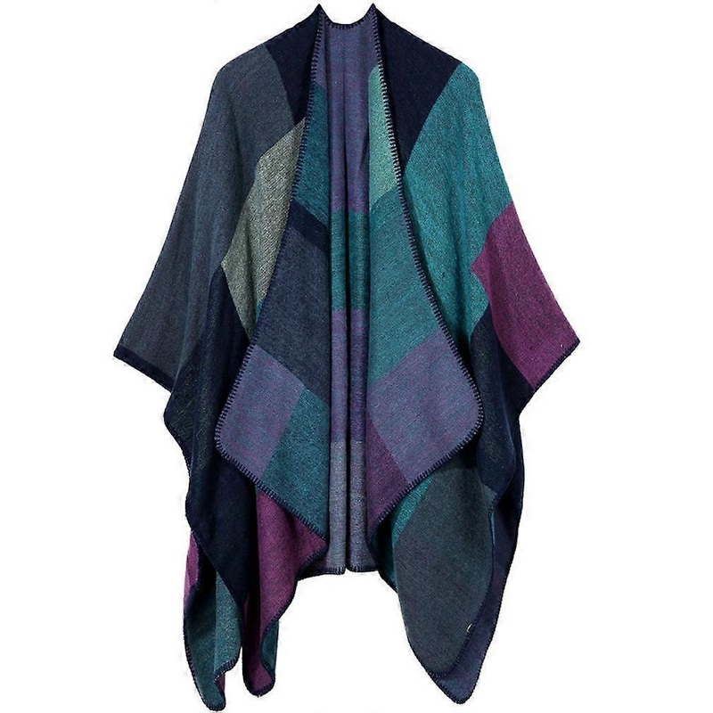 Thicken Shawl Scarf with Geometric Pattern Open Front Poncho Winter Cardigant for Lady | Fruugo SG