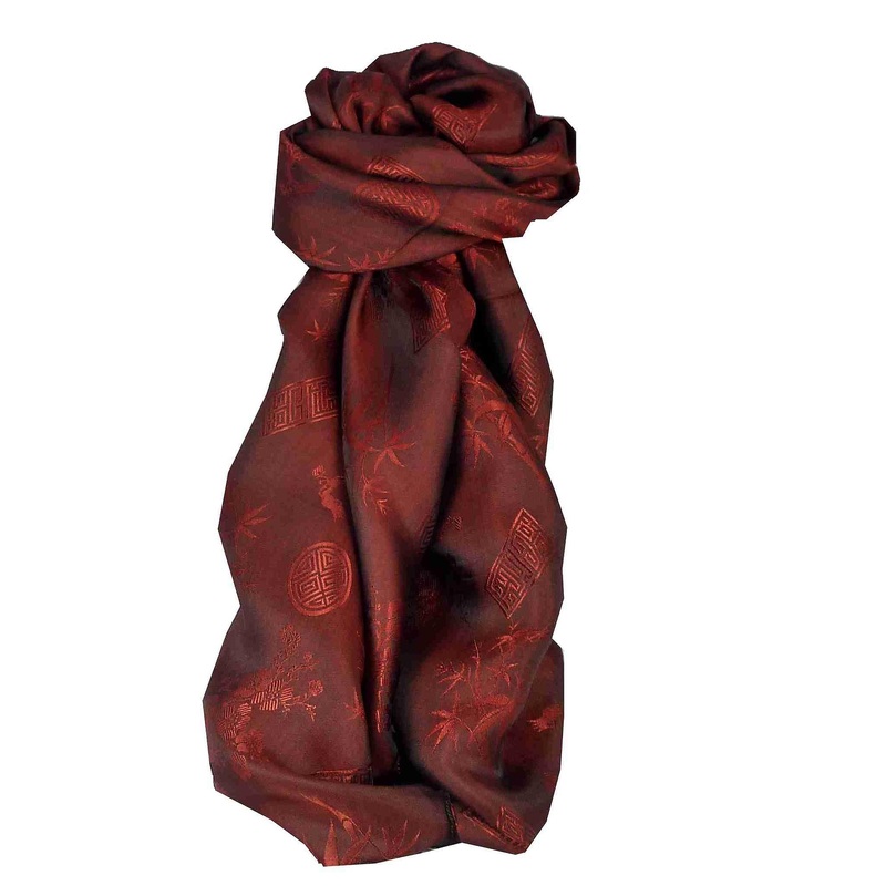 Vietnamese Silk Scarf Reversible Hoi-An Bao-Lok Ruby by Pashmina & Silk | Fruugo SG