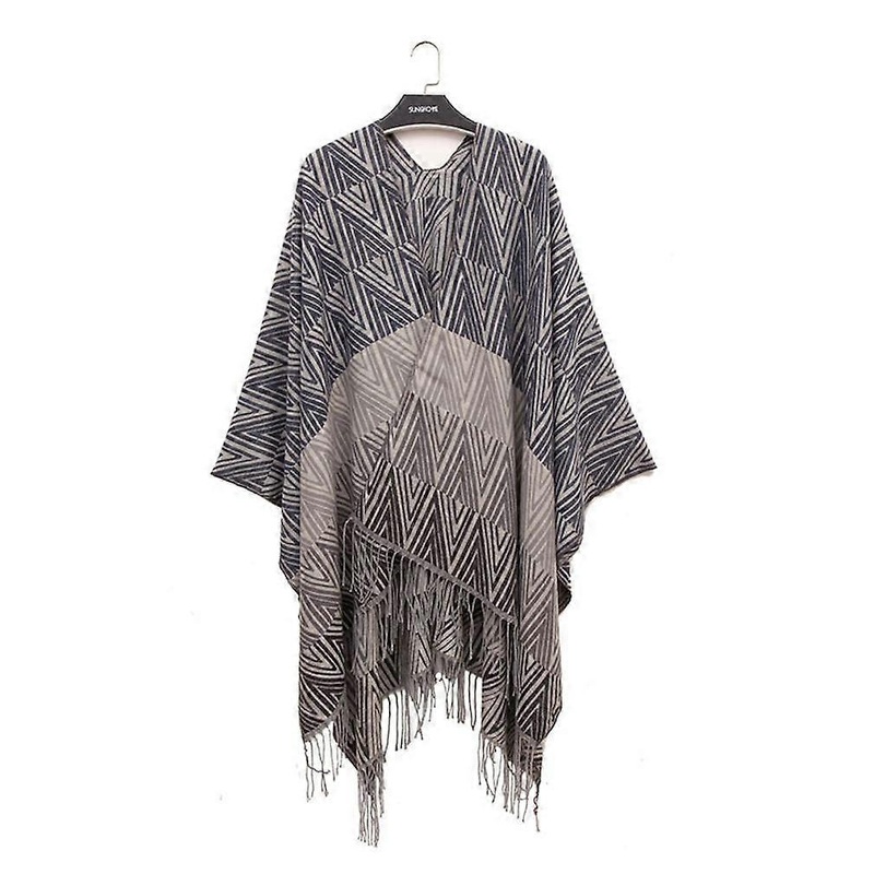 Warm Shawl Wrap Lady Thicken Poncho Pashmina Cardigant with Tassel | Fruugo SG