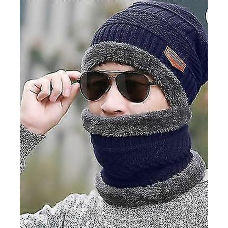 Winter Beanie Hat Scarf Set Fleece Lined Skull Cap And Scarf Unisex | Fruugo SG