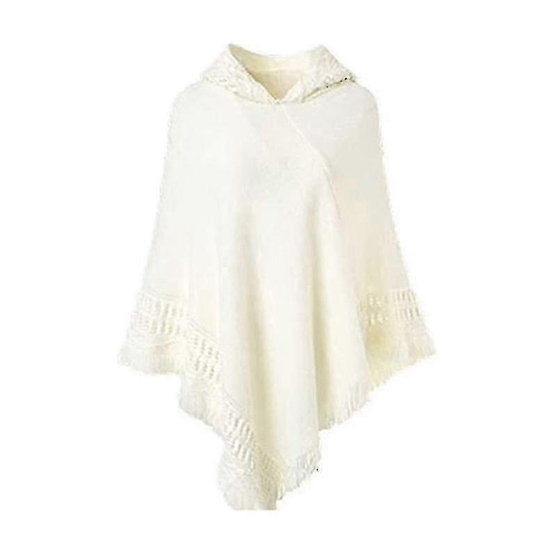 Women’s Winter Knit Hooded Poncho Cape – Oversized Solid Shawl with Fringed Tassel Cloak for Women | Fruugo SG
