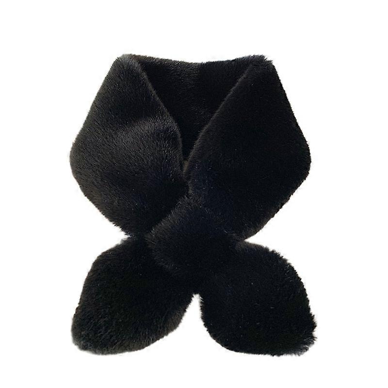 Women Scarf Solid Color Fuzzy Faux Rabbit Fur Thicken Neck Wrap for Outdoor | Fruugo SG
