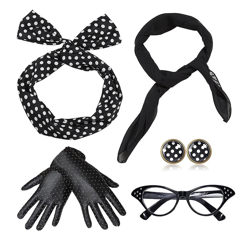 100% New Rockabilly Accessories Womens 50s Dresses Womens Accessories With Chiffon Scarf | Fruugo SG