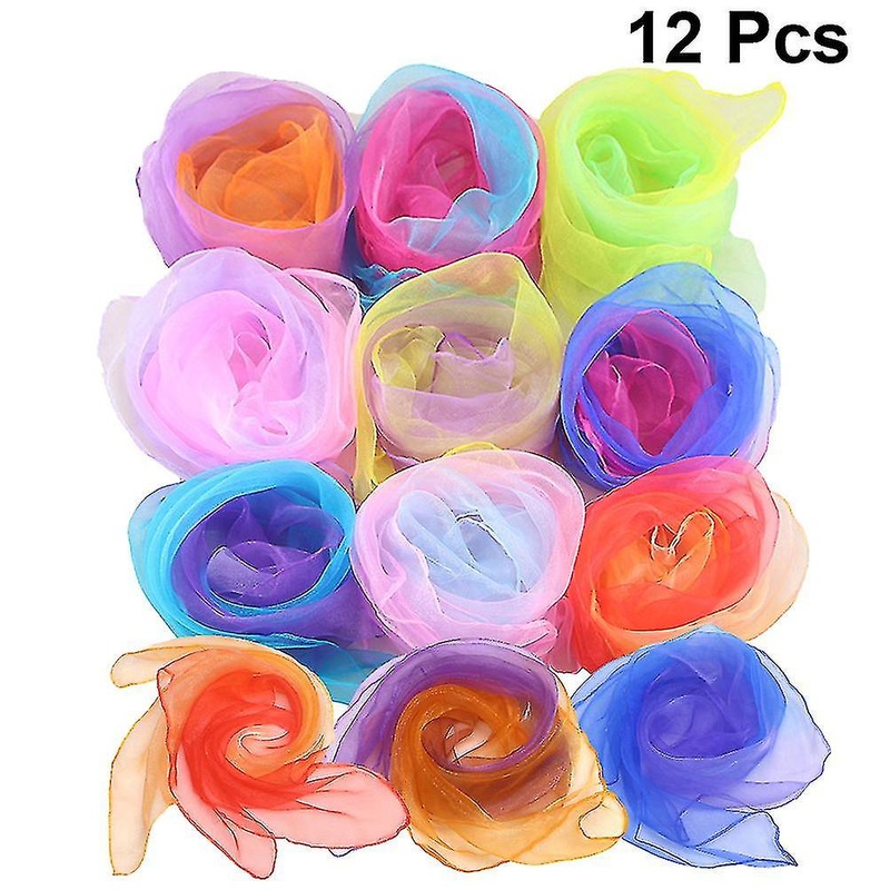 12pcs Gradient Color Dance Scarves Juggling Scarves Scarves Rhythm Band Scarves For Decoration Kids Performance (random Color) | Fruugo SG