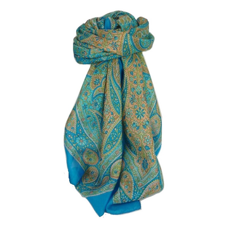 Classic Paisley Square Scarf Mulberry Silk Balay Forget Me Not by Pashmina & Silk | Fruugo SG