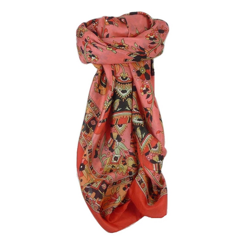 Classic Paisley Square Scarf Mulberry Silk Kakaul Peony by Pashmina & Silk | Fruugo SG