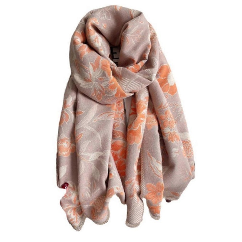 Floral Pashmina Scarf Autumn Winter Shawl Fashion Long Warm Thicken Wrap for Lady | Fruugo SG