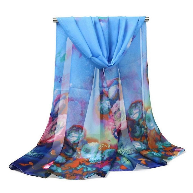 Floral Patterns Scarf Chiffon Wraps Beach Cover Scarf Shawl for Lady | Fruugo SG