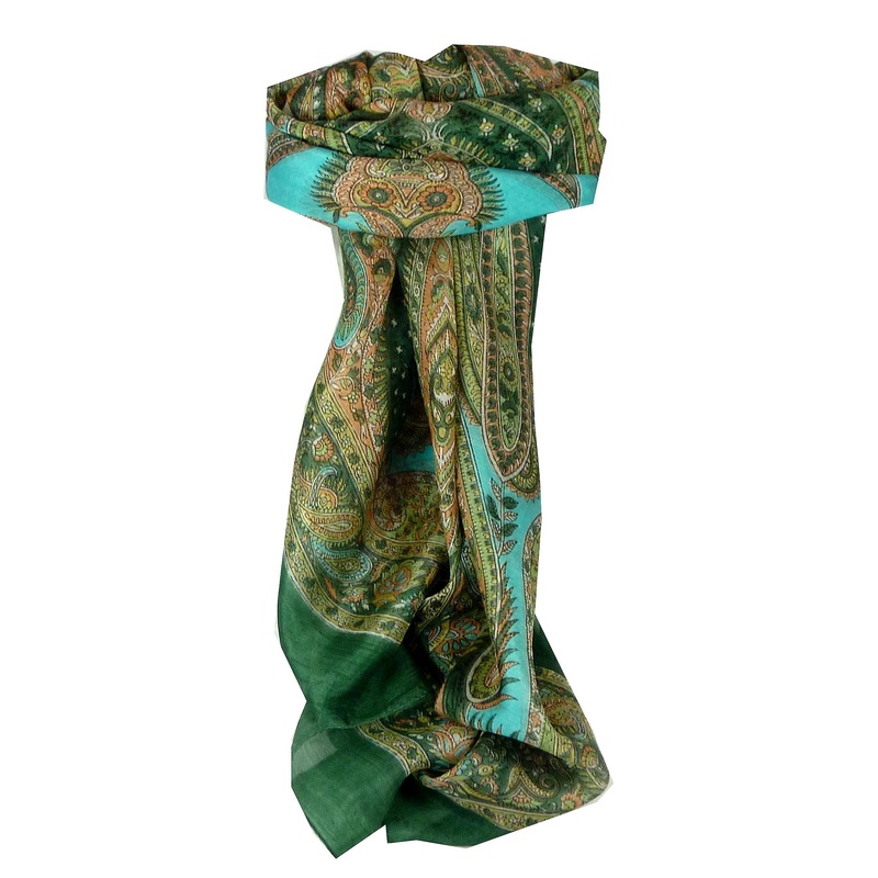 Mulberry Silk Classic Square Scarf Harisa Dark Green by Pashmina & Silk | Fruugo SG