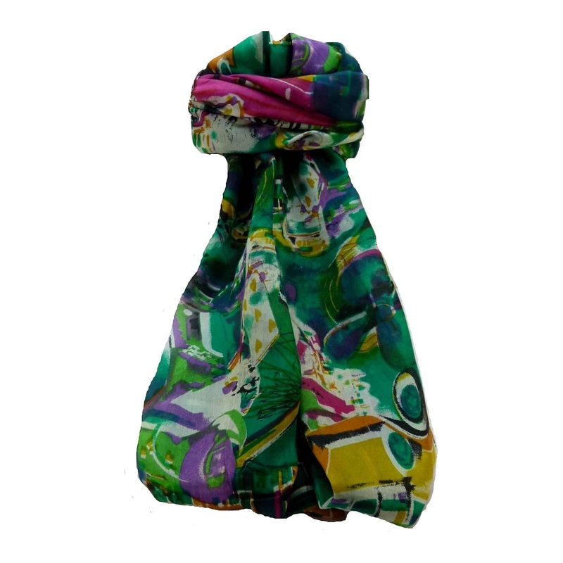 Mulberry Silk Contemporary Long Scarf Sunita Green by Pashmina & Silk | Fruugo SG