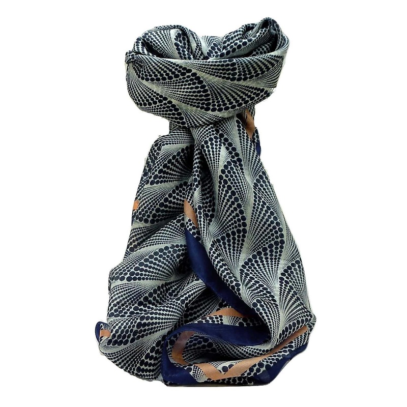 Mulberry Silk Contemporary Square Scarf Kaithal Blue by Pashmina & Silk | Fruugo SG