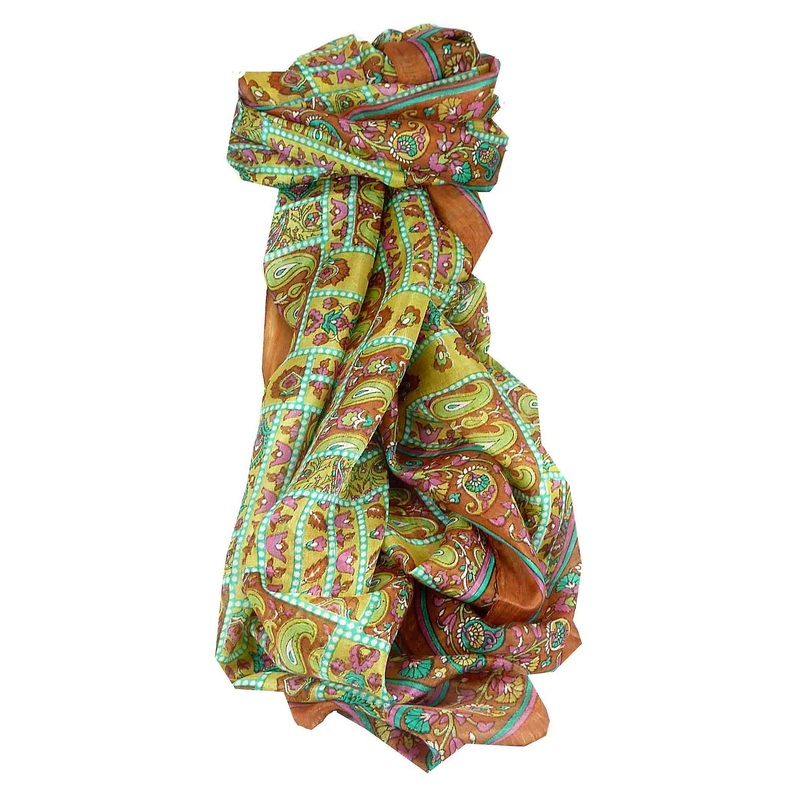 Mulberry Silk Traditional Long Scarf Chenab Copper by Pashmina & Silk | Fruugo SG