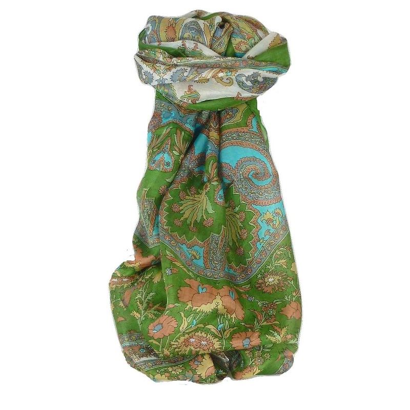 Mulberry Silk Traditional Long Scarf Dhar Sage by Pashmina & Silk | Fruugo SG