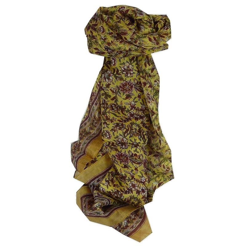 Mulberry Silk Traditional Long Scarf Eyma Gold by Pashmina & Silk | Fruugo SG