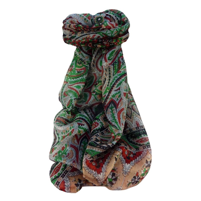 Mulberry Silk Traditional Long Scarf Ramash Black by Pashmina & Silk | Fruugo SG