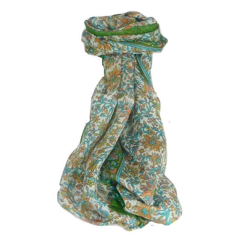 Mulberry Silk Traditional Long Scarf Sarita Sage by Pashmina & Silk | Fruugo SG