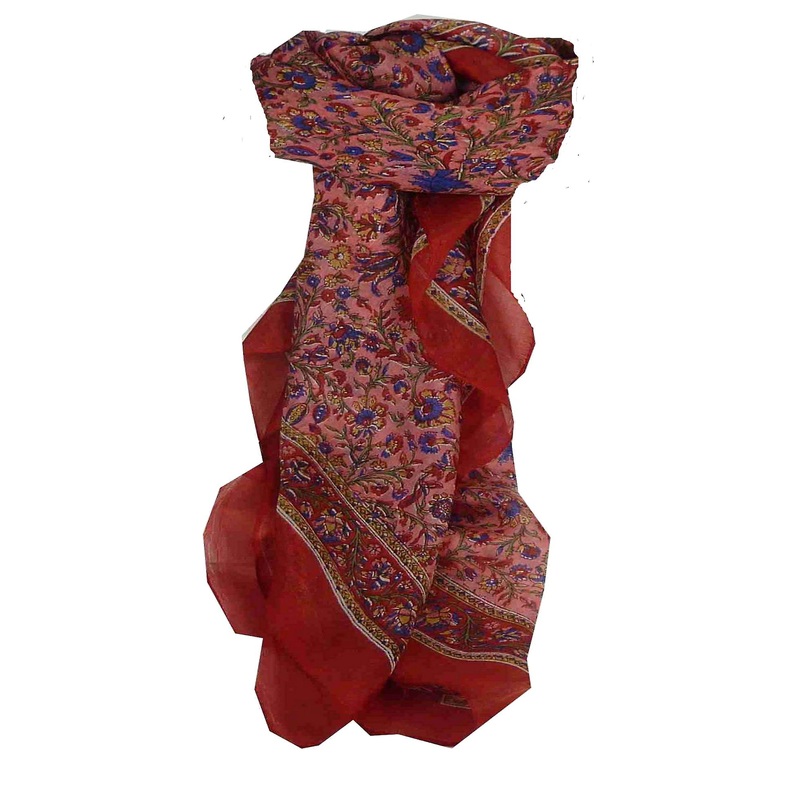 Mulberry Silk Traditional Square Scarf Affya Red by Pashmina & Silk | Fruugo SG