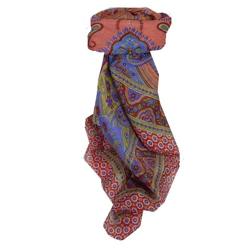 Mulberry Silk Traditional Square Scarf Ami Red by Pashmina & Silk | Fruugo SG