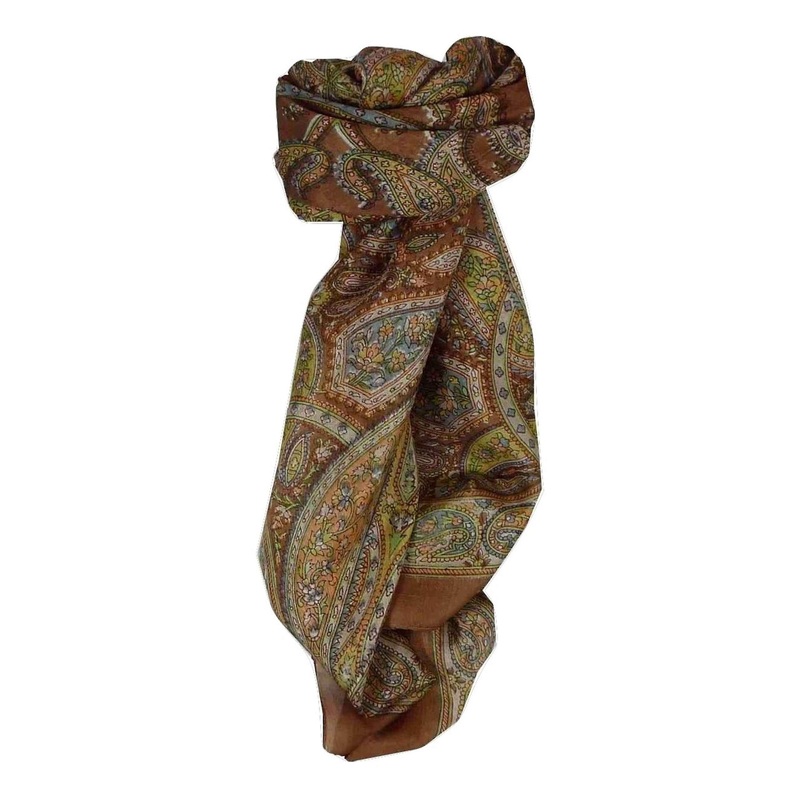 Mulberry Silk Traditional Square Scarf Corat Copper by Pashmina & Silk | Fruugo SG