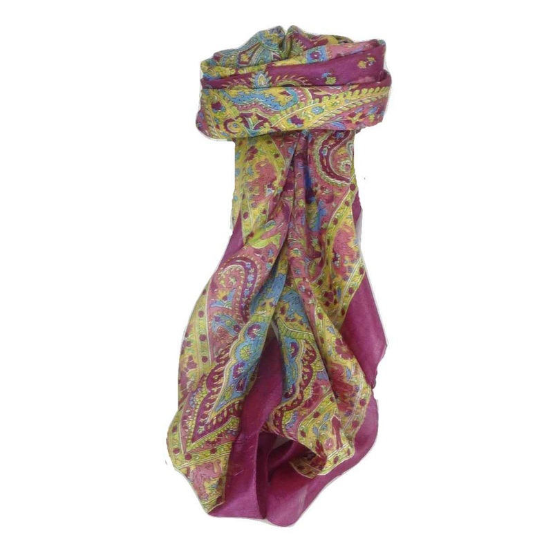 Mulberry Silk Traditional Square Scarf Lin Carnation by Pashmina & Silk | Fruugo SG