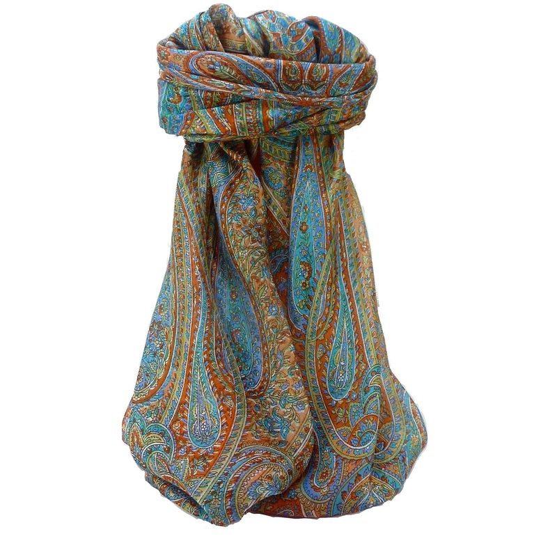 Mulberry Silk Traditional Square Scarf Quiara Terracotta by Pashmina & Silk | Fruugo SG