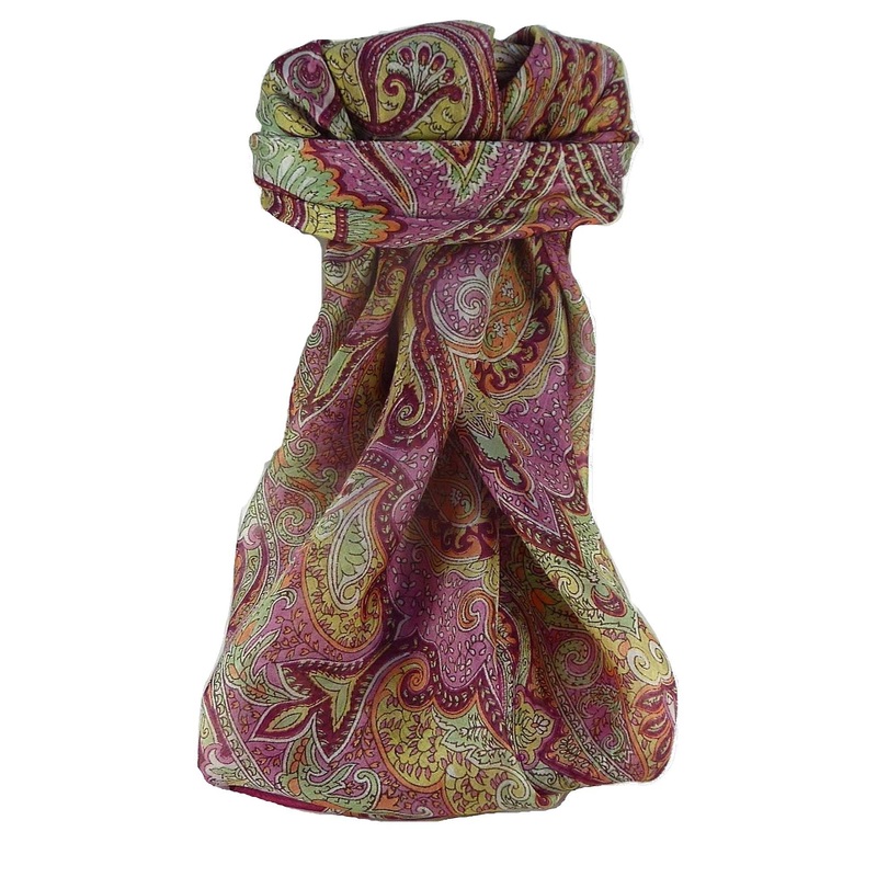Mulberry Silk Traditional Square Scarf Shruti Wine by Pashmina & Silk | Fruugo SG
