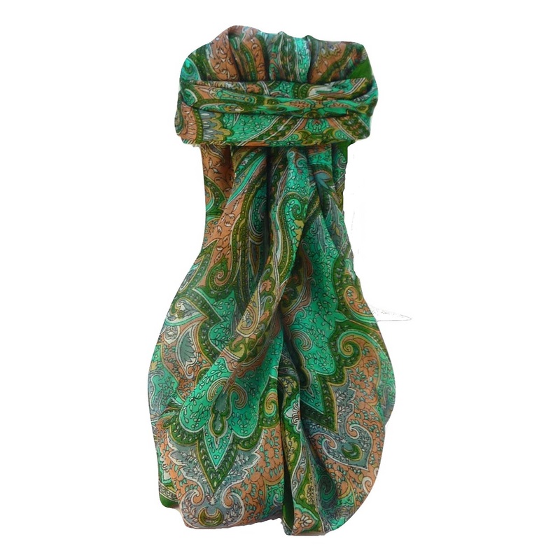 Mulberry Silk Traditional Square Scarf Zia Sage by Pashmina & Silk | Fruugo SG