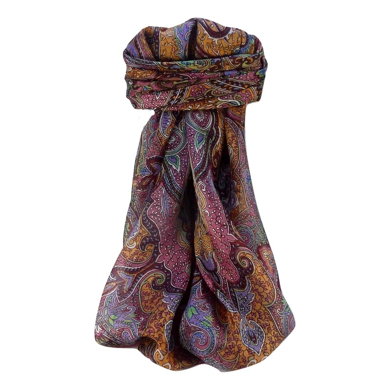 Mulberry Silk Traditional Square Scarf Zia Wine by Pashmina & Silk | Fruugo SG