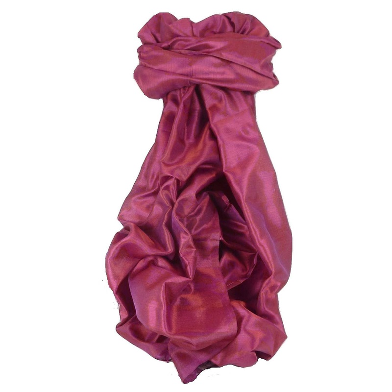 Varanasi Silk Long Scarf Heritage Range Mittal 4 Carnation by Pashmina & Silk | Fruugo SG