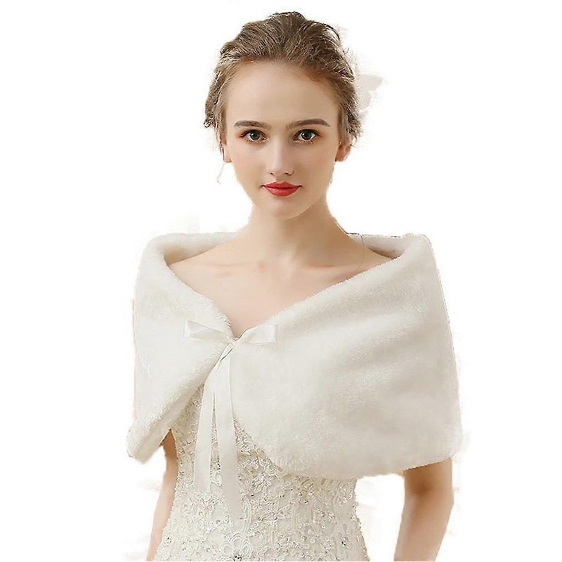 White Faux Fur Capelets Shawls Soft Wedding Bridal Shoulder Cape Wraps Tippet Stoles | Fruugo SG