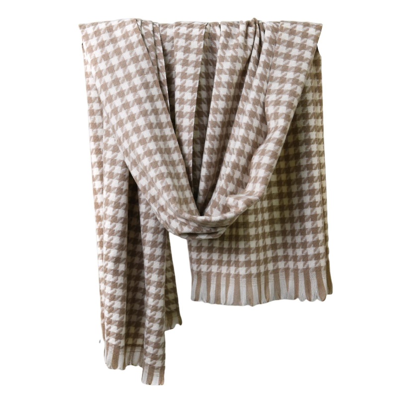 Women Scarf Plaid Print Thick Cozy Soft Washable Neck Protection Tassel Elastic Contrast Color Women Winter Shawl For Daily Wear | Fruugo SG