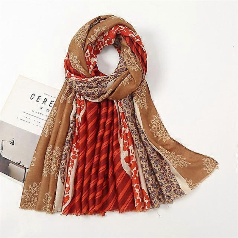 JWL-Warm Winter Viscose Scarf Pashmina Women Bohemian Design Retro Floral Shawls Wrap Female Thick Blanket Soft Bufandas Muslim | Fruugo SG