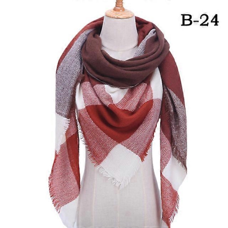 JWL-Women Cashmere Winter Scarf Knit Pashmina Bandana Plaid Female Warm Triangle Scarves Blanket Shawls And Wraps Bufanda | Fruugo SG
