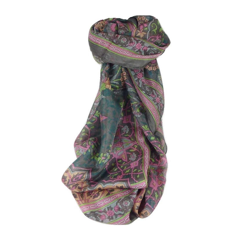 Mulberry Silk Contemporary Long Scarf Mina Chocolate by Pashmina & Silk | Fruugo SG