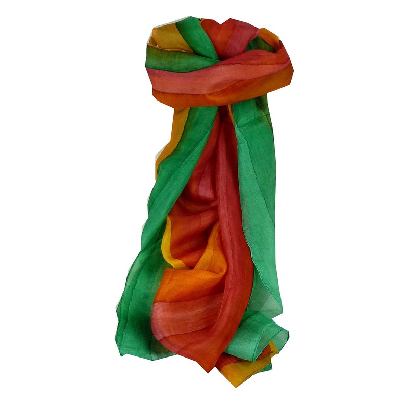 Mulberry Silk Hand Dyed Long Scarf Mehta Rainbow Palette from Pashmina & Silk | Fruugo SG