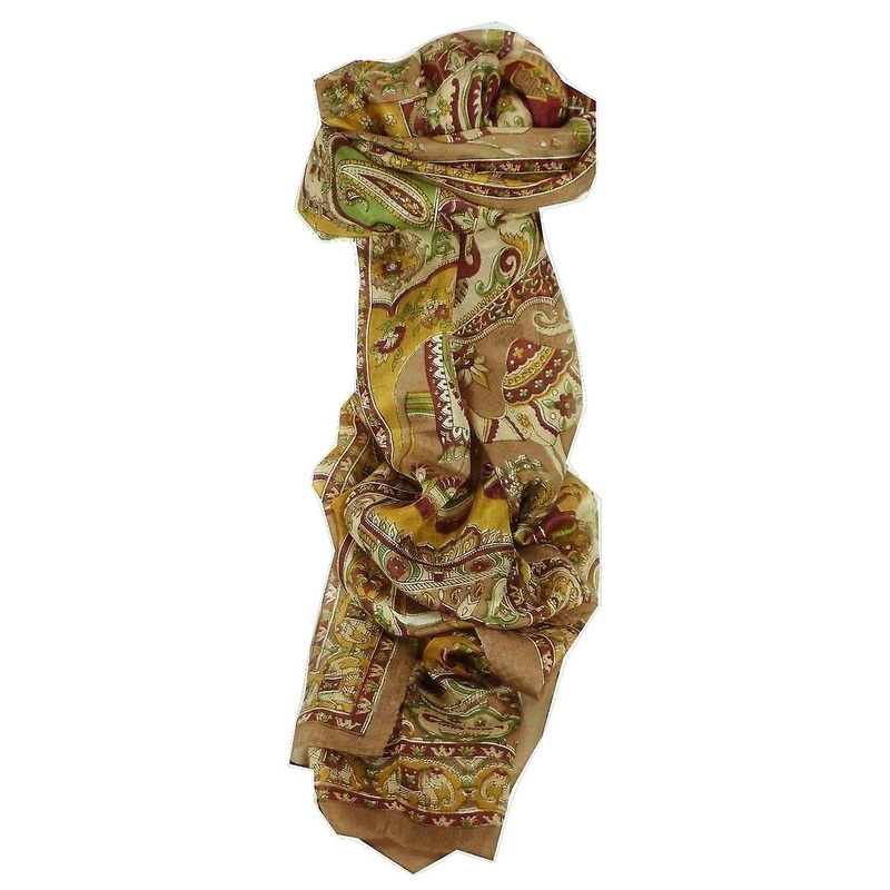Mulberry Silk Traditional Long Scarf Kir Chestnut by Pashmina & Silk | Fruugo SG