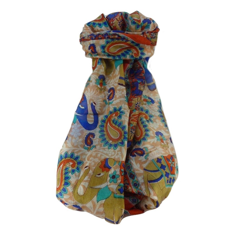 Mulberry Silk Traditional Long Scarf  Qamar Marigold by Pashmina & Silk | Fruugo SG