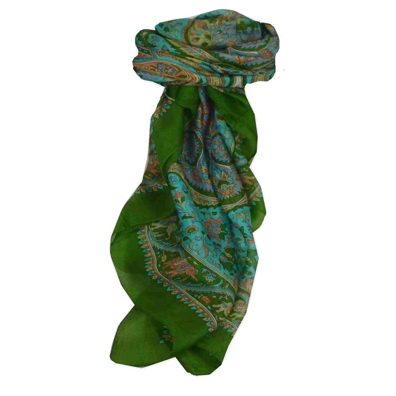 Mulberry Silk Traditional Square Scarf Dida Sage by Pashmina & Silk | Fruugo SG