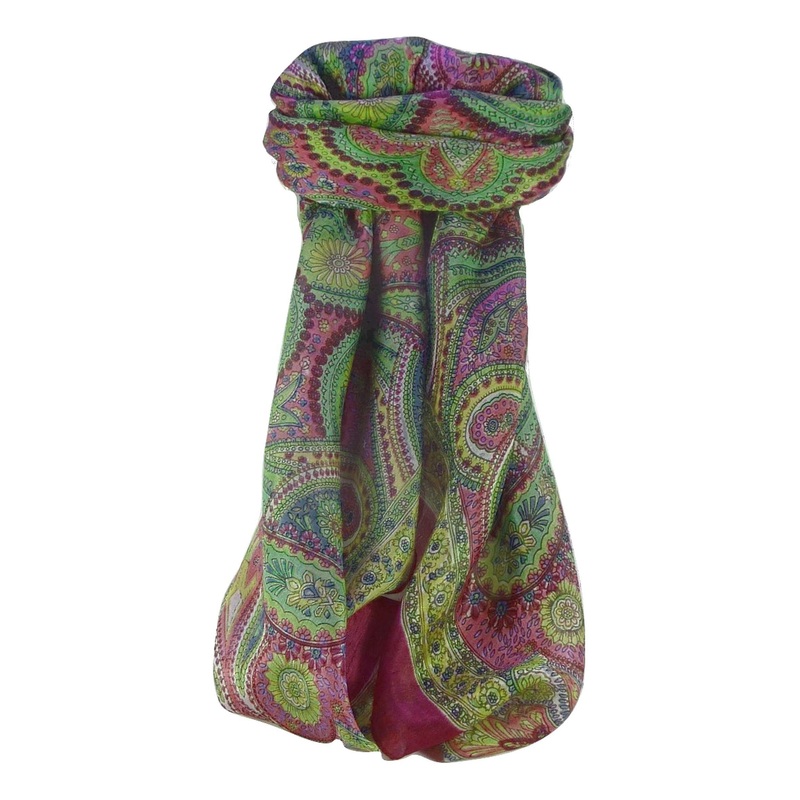 Mulberry Silk Traditional Square Scarf Kadri Rose by Pashmina & Silk | Fruugo SG