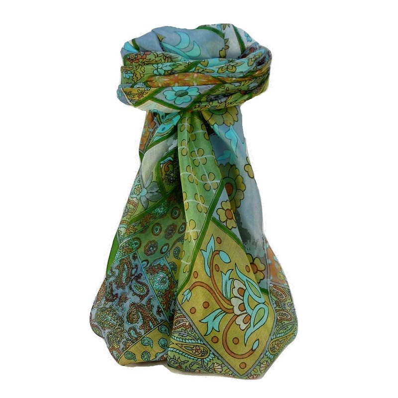 Mulberry Silk Traditional Square Scarf Qia Sage by Pashmina & Silk | Fruugo SG