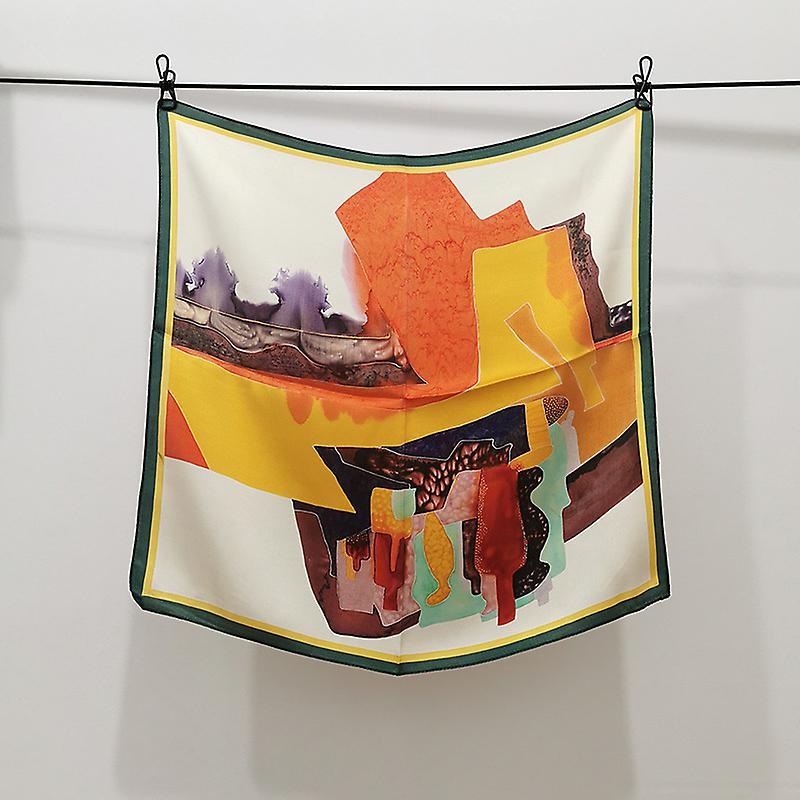 Oil Painting Chinese Style Silk Stewardess Scarf | Fruugo SG